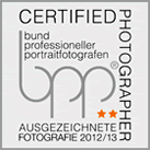Logo Bund Professioneller Portraitfotografen - Zertifikat mit 3 goldenen Sternen